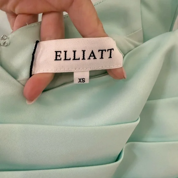 Elliatt Mint Green Pleated Bust Asymmetric Mini Dress - Picture 6 of 7